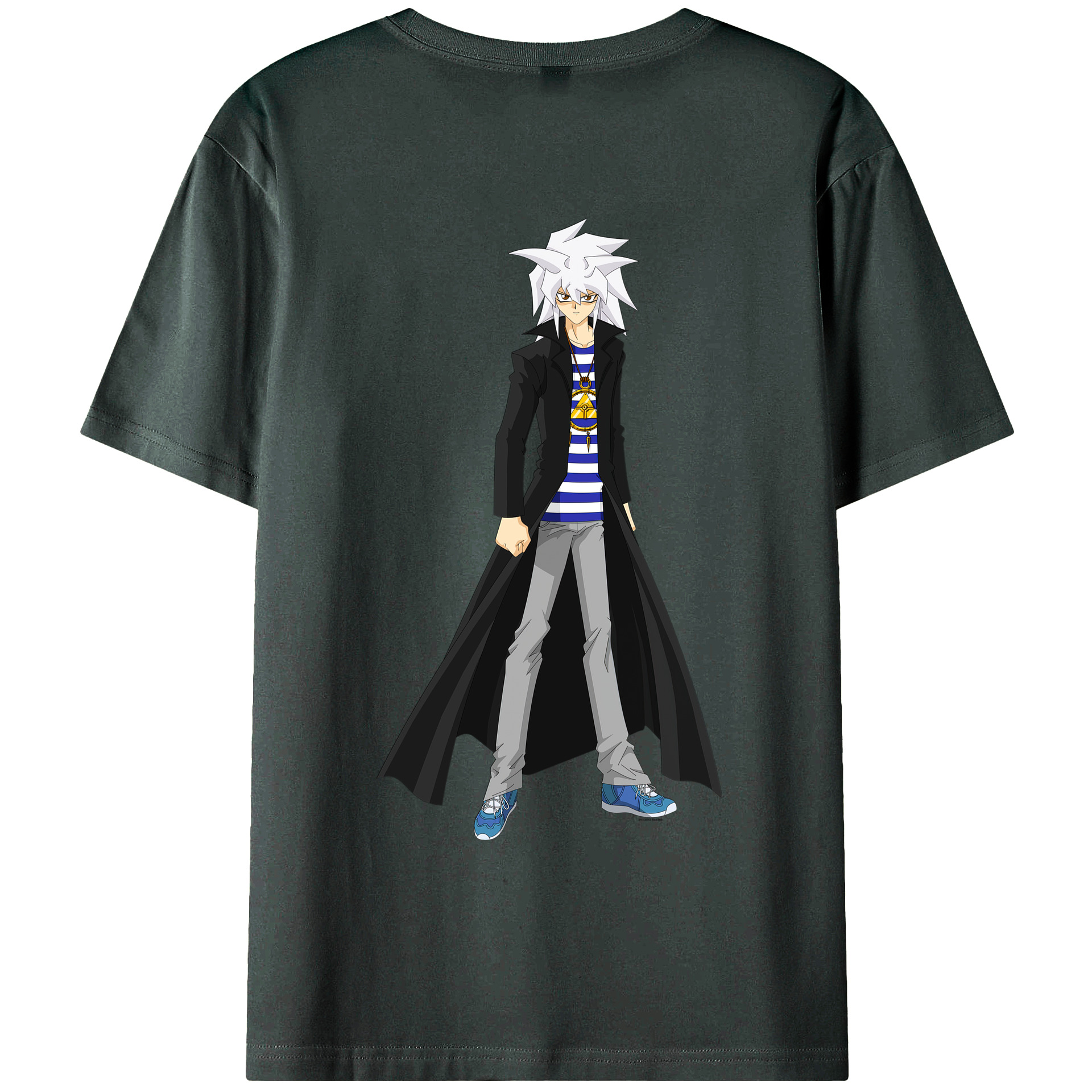 （画像用） 遊☆戯☆王 Yu-Gi-Oh! 綿100％ メンズ半袖Tシャツ（バックプリント） 通気性